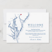 Wilmington Delaware bruiloft welkom en route Bedankkaart (Voorkant)
