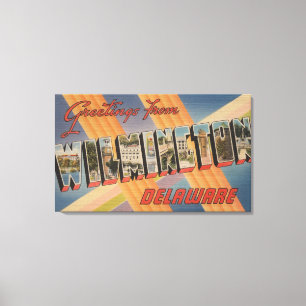 Wilmington, Delaware - Grote Letter-scènes 2 Canvas Afdruk
