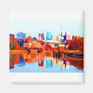 Wilmington Delaware Skyline van Jon Baran Magneet