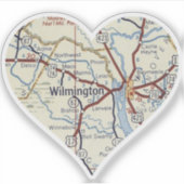 Wilmington NC  Map Sticker (Voorkant)