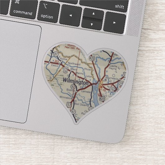 Wilmington NC  Map Sticker (Detail)