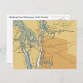 Wilmington, NC Nautical Chart Briefkaart (Voorkant / Achterkant)
