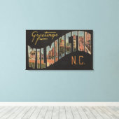 Wilmington, North Carolina - Grote lettertjes Canvas Afdruk (Insitu (Houten vloer))