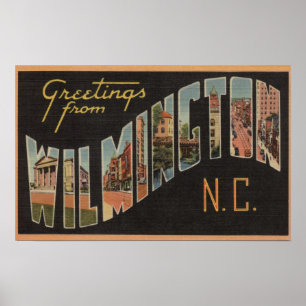 Wilmington, North Carolina - Grote lettertjes Poster