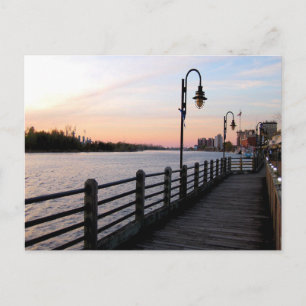 Wilmington Riverwalk Zonsondergang Kustfotografie Briefkaart