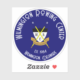 Wilmington Rowing Center Ronde Vinyl Sticker Blauw