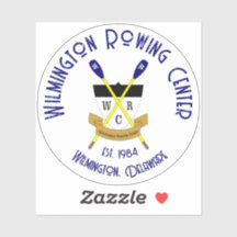 Wilmington Rowing Center Ronde Vinyl Sticker Wit