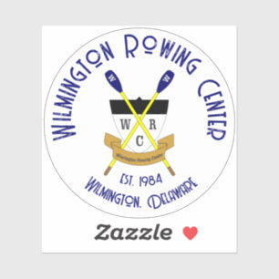 Wilmington Rowing Center Ronde Vinyl Sticker Wit