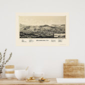 Wilmington, VT Panorama Map - 1891 Poster (Keuken)