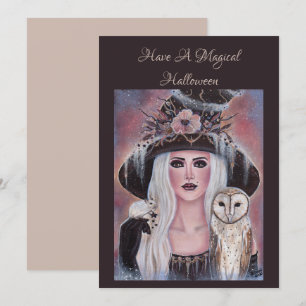 Wilona Witch met uil en muis van Renee Lavoie Kaart