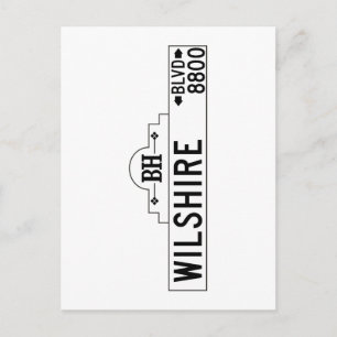 Wilshire Boulevard, Los Angeles, CA Street Sign Briefkaart