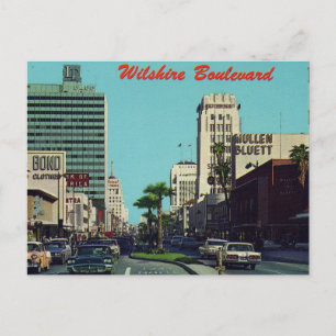 Wilshire Boulevard, Los Angeles, Californië 1960s Briefkaart