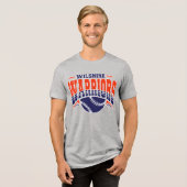 Wilshire Warriors Navy Baseball Logo Tri-Blend Shirt (Voorkant volledig)