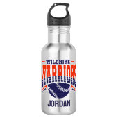 Wilshire Warriors Navy Baseball Logo Waterfles (Voorkant)