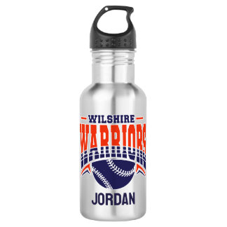 Wilshire Warriors Navy Baseball Logo Waterfles