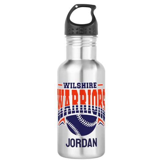 Wilshire Warriors Navy Baseball Logo Waterfles (Voorkant)