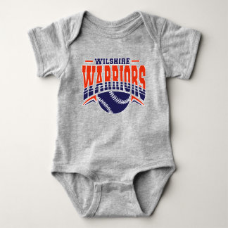 Wilshire Warriors Navy Honkbal Logo Romper