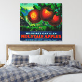 Wilshire's Oak Glen Apple Crate Label Canvas Afdruk (Insitu (Slaapkamer))