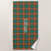 Wilson Clan Tartan Plaid Beach Serviette (Devant)