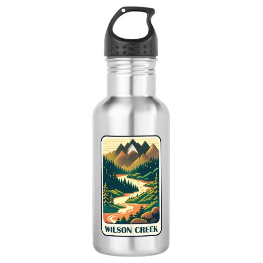 Wilson Creek North Carolina Kleuren Waterfles (Voorkant)