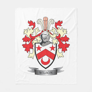 Wilson Family Crest Coat of Arms Fleece Deken