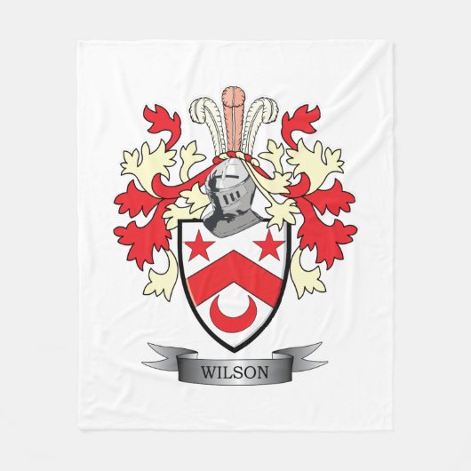 Wilson Family Crest Coat of Arms Fleece Deken (Voorkant)