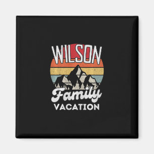 Wilson Family Vakantie Berg Retro Zonsondergang Ma Magneet