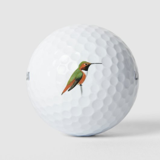 Wilson golfballen met een handgeschilderde kolibri (Voorkant)