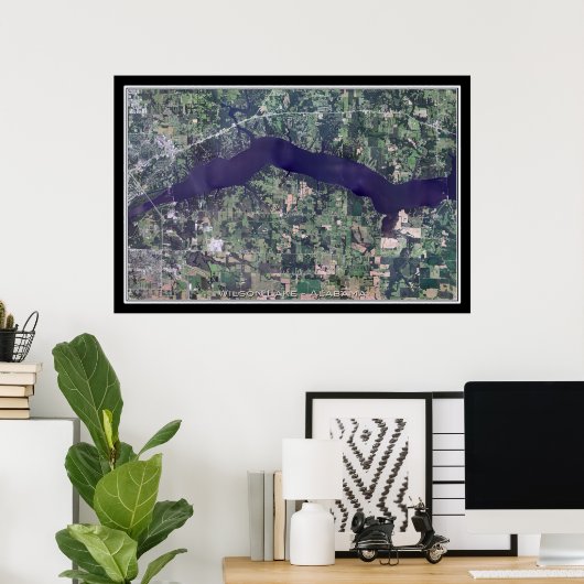 Wilson Lake Alabama Satellite Poster Map (Thuiskantoor)