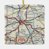 Wilson NC Map Keramisch Ornament (Voorkant)