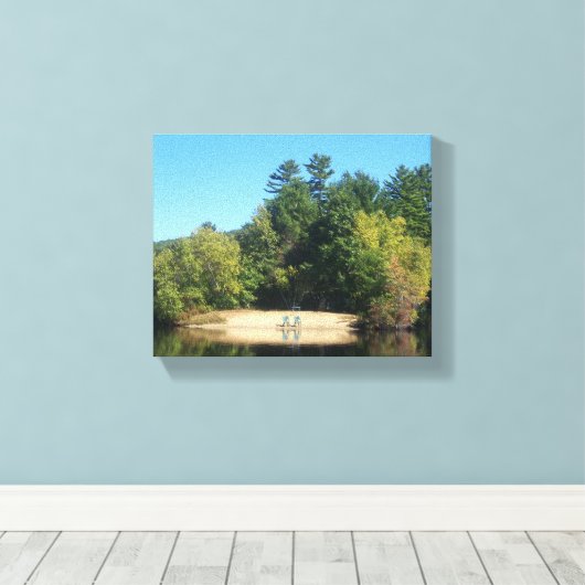 Wilson Pond Island Canvas Afdruk (Insitu (Houten vloer))