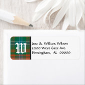 Wilson Tartan Plaid Monogram Étiquettes de adresse (En situation)