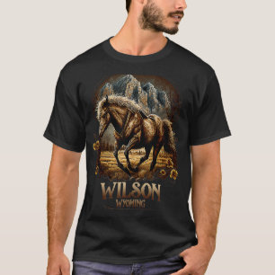 Wilson Wyoming Mountains Paard Western Tan T-shirt