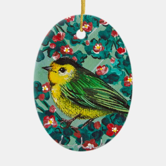Wilson's Warbler Keramisch Ornament (Voorkant)