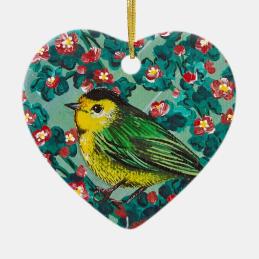 Wilson's Warbler Keramisch Ornament (Voorkant)