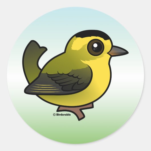 Wilson's Warbler Ronde Sticker (Voorkant)