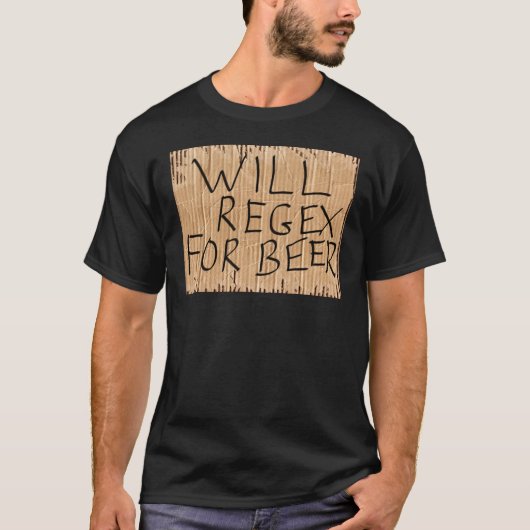 WILT REGEX VOOR BEER Black T-Shirt (Voorkant)