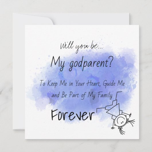 Wilt u alstublieft mijn Godparent zijn? Ontwerpkaa Kaart (Achterkant)