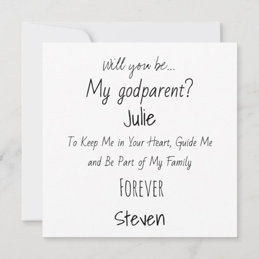 Wilt u alstublieft mijn Godparent zijn? Voorstel B Kaart (Achterkant)