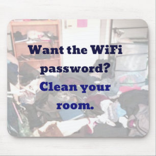 Wilt u het wachtwoord voor WiFi? Reinig uw Room mu Muismat