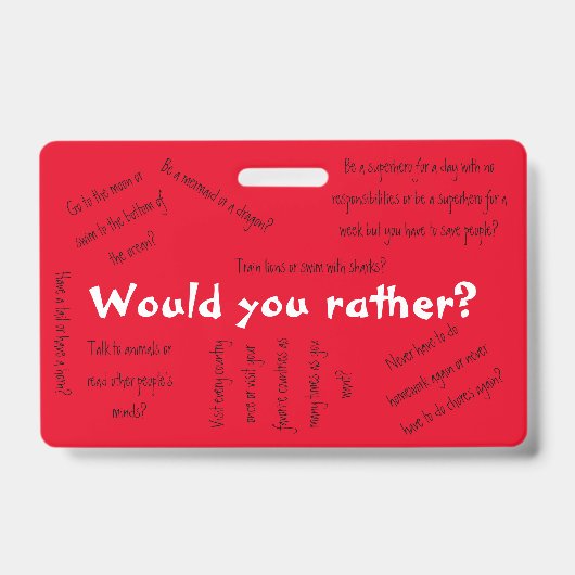 Wilt u liever? badge (Voorzijde)