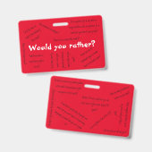 Wilt u liever? badge (Voor- en achterkant)