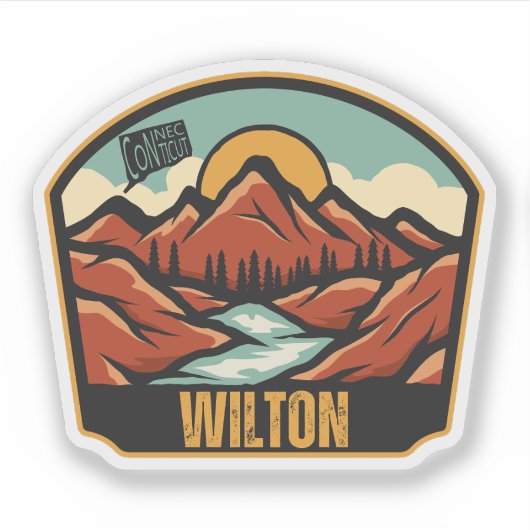 Wilton, Connecticut Sticker (Voorkant)