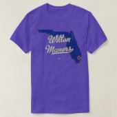 Wilton Manors Florida FL Map T-shirt (Design voorkant)