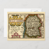 Wiltshire Comté Angleterre Ancien Atlas Carte (Devant / Derrière)