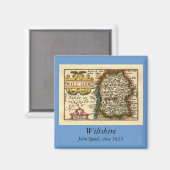 Wiltshire County Engeland Oude antiquarische atlas Magneet (Voorkant / Achterkant)