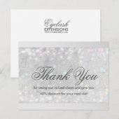 Wimper extensies Glitter Sneeuw Ster Briefkaart (Voorkant / Achterkant)