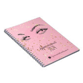 Wimper extensies Make-up Gouden Glitters Afspraken Notitieboek (Rechterzijde)