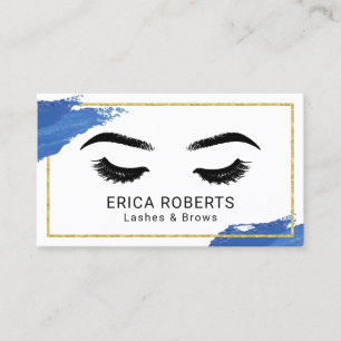 Wimper Make-up Artist Royal Blue Brushstroke Salon Visitekaartje