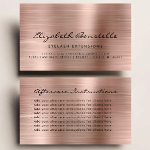 Wimper Nazorg Instructies Rose Gold Metaalglans Visitekaartje